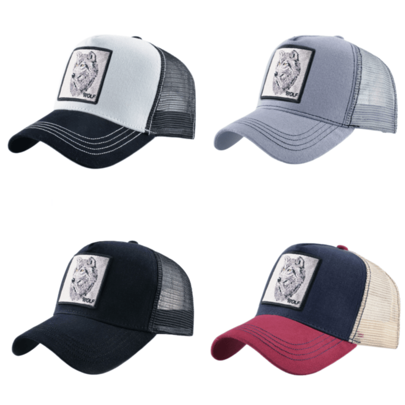Trucker Cap Mesh - Wolf Patch Borduurwerk Mesh Baseball Cap