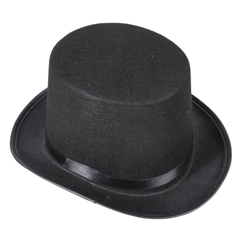 Fedora Hat Wool - Retro Hoge Hoed Goochelaar Kostuum Cosplay