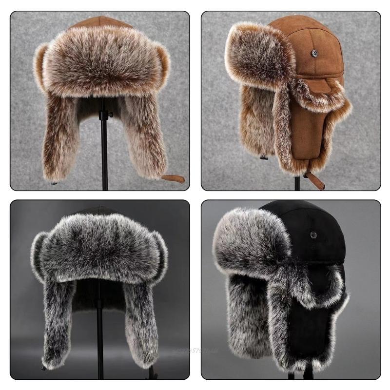 Trapper Hat Ear Flap - X5XA Volwassen harige gevoerde pelshoed met