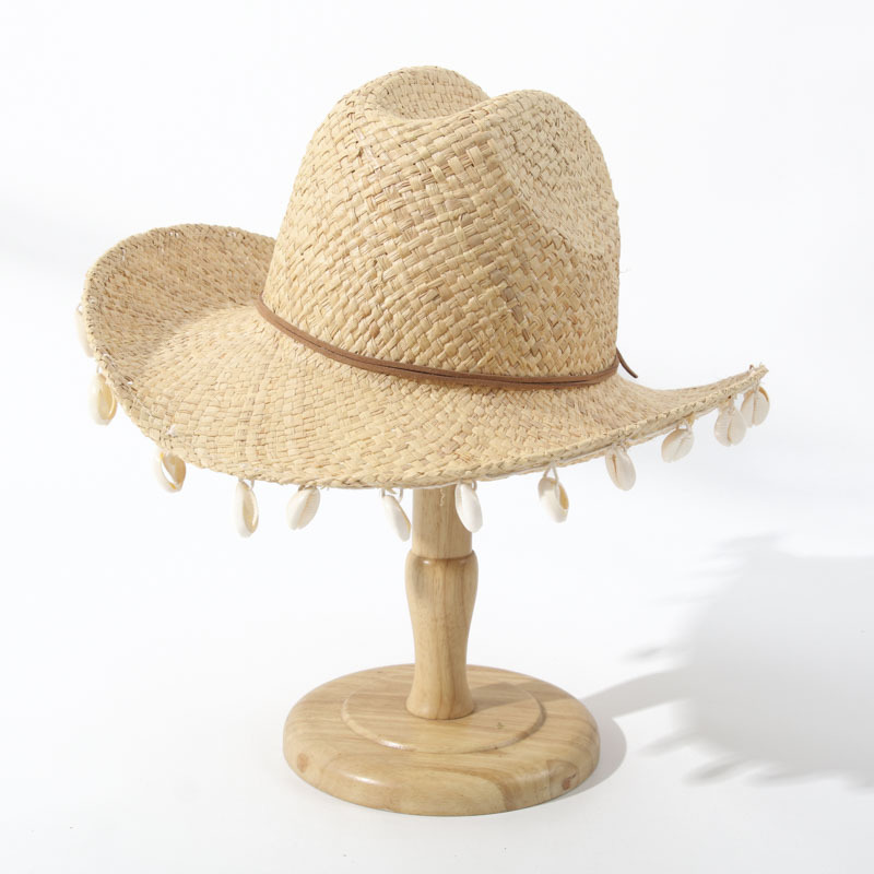 Strandhoed met schelpdecoratie - Cowboy Hat Straw recensie en prijs