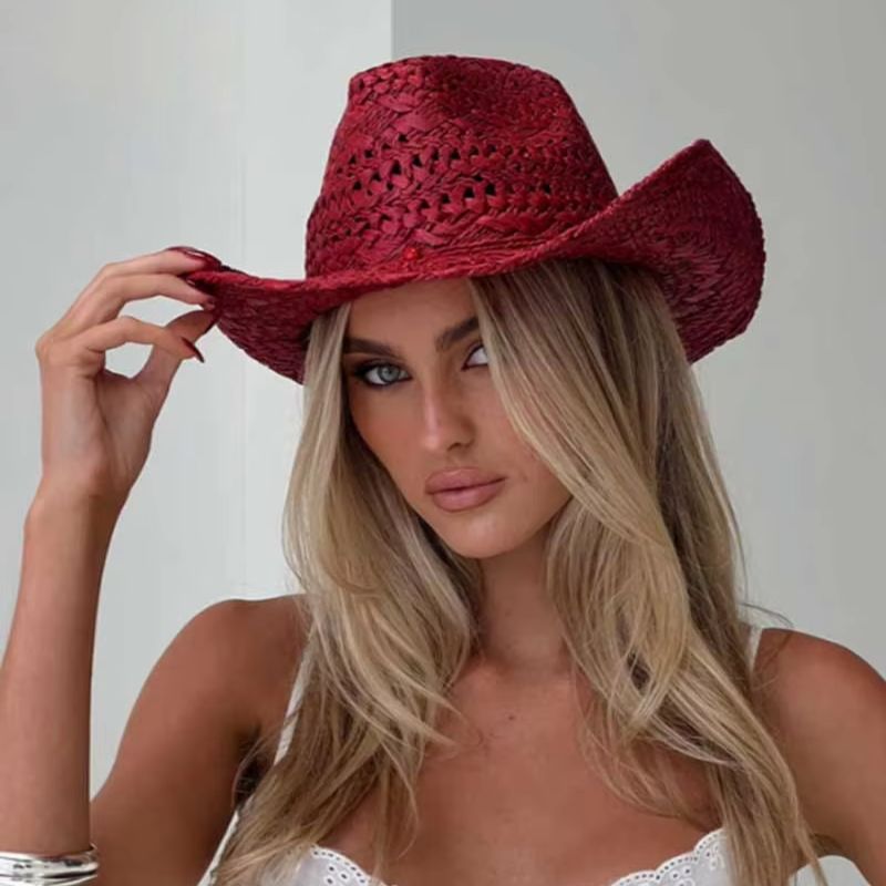 Cowboyhoed rode handgeschilder - Cowboy Hat Straw recensie en prijs